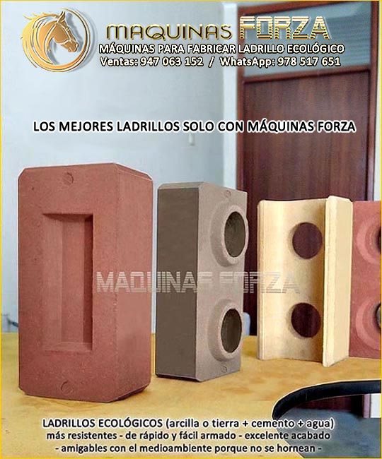 MÁQUINAS PARA LADRILLOS ECOLÓGICOS CONSTRUCCIONES RESISTENTES Y ECONÓMICAS.